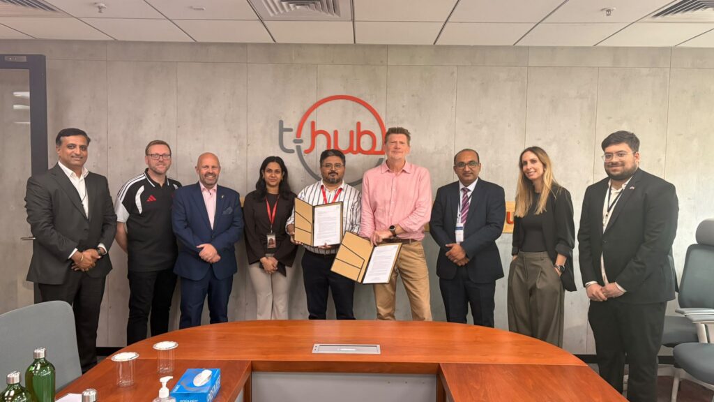 Colin Sinclair with T Hub colleagues