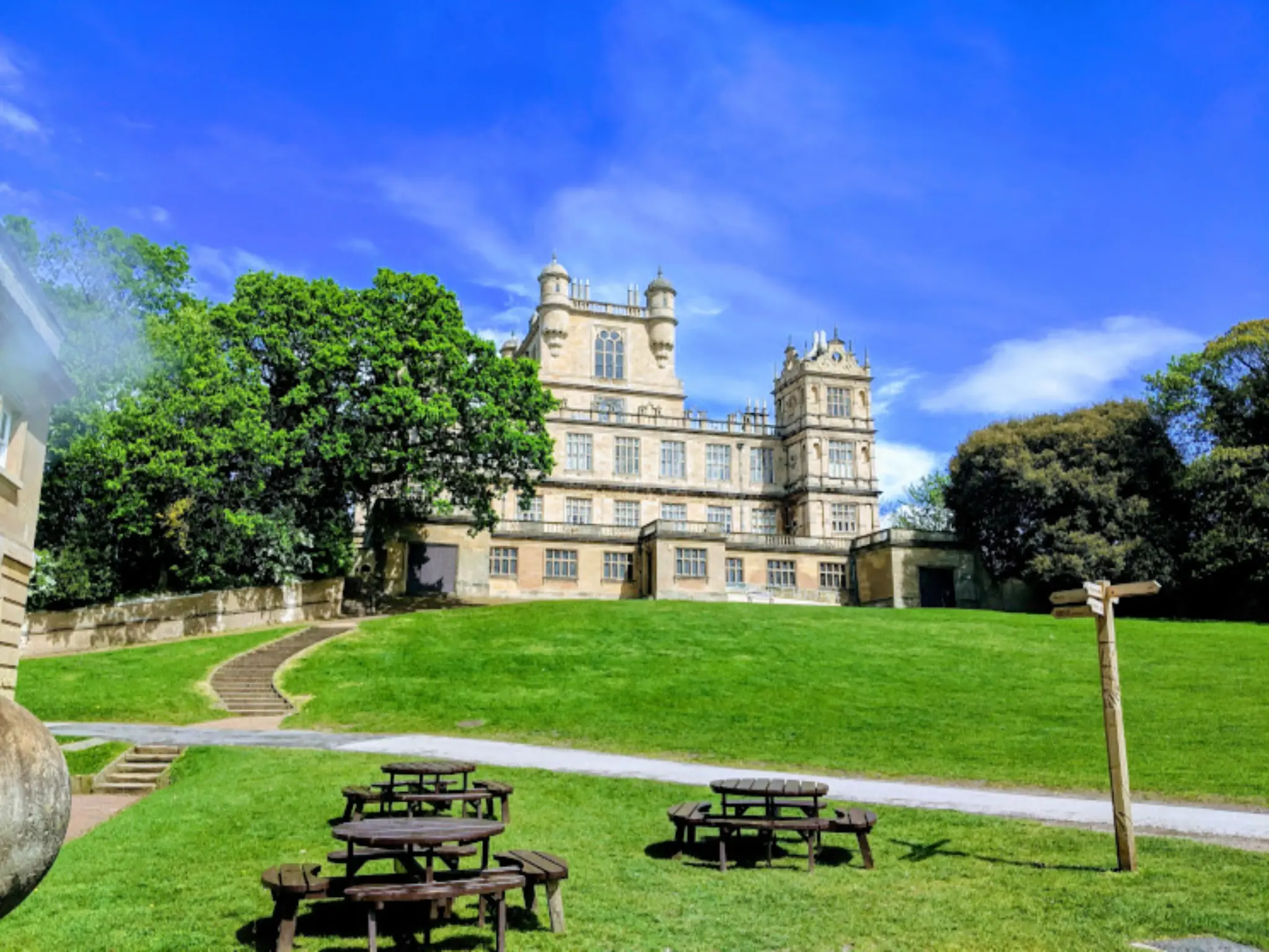 A picture of Wollaton Hall on a sunny day, taken as we arrived